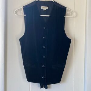 Vintage 90s Ann Taylor Black Suede Vest P XS S